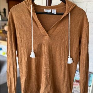 Sigrid Olsen Brown Relaxed Hoodie Sweatshirt
